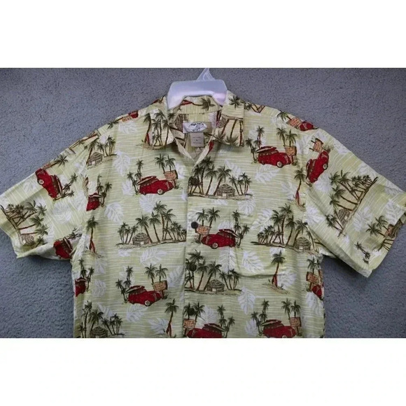 High Surf Men's Hawaiian Shirt-XL-Bob's Surf Shop-Tiki Hut-Palm Trees - Picture 2 of 8
